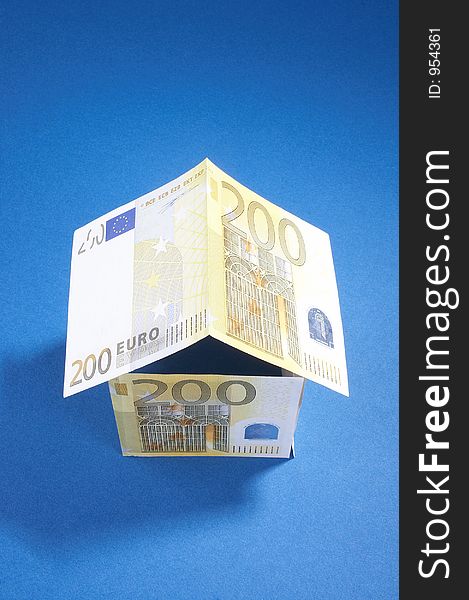 House made out of european paper-money. House made out of european paper-money