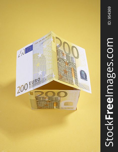 House made out of european paper-money. House made out of european paper-money