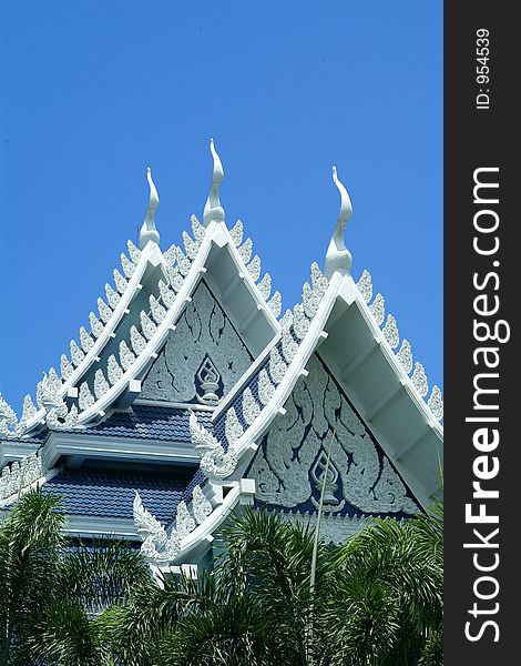 White Buddhist temple in Thailand