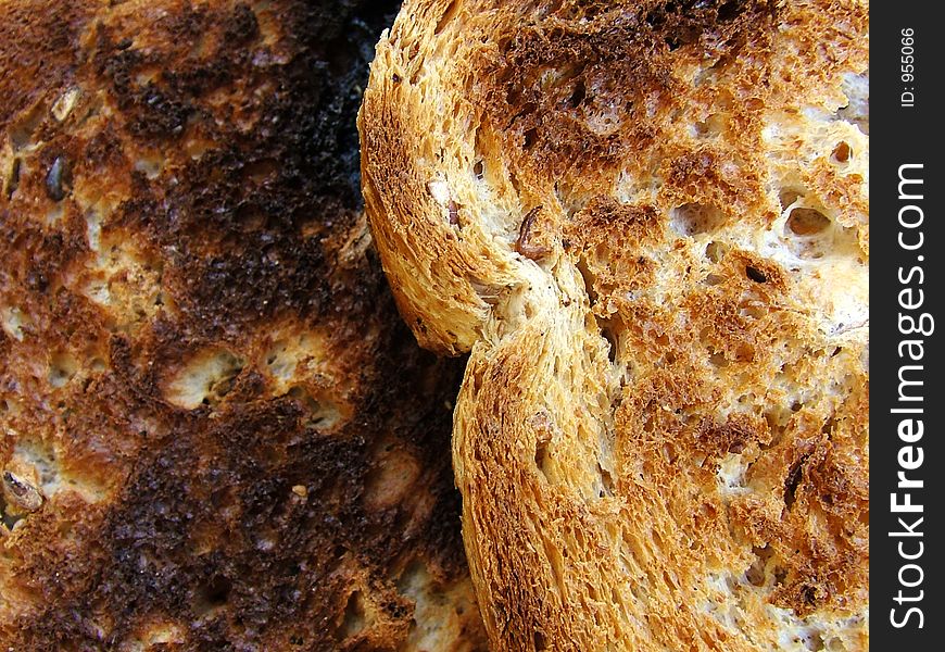 Macro of burnt toast texture