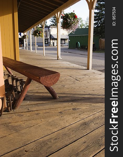 Bench at old fashioned american street. Bench at old fashioned american street