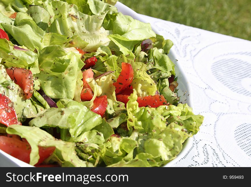 Fresh salad and tomato