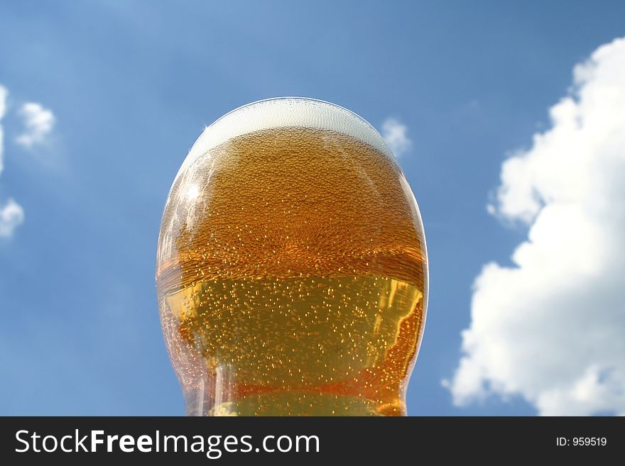 Beer with blue sky