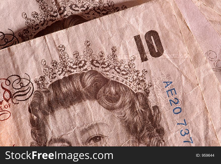 Ten pound banknotes