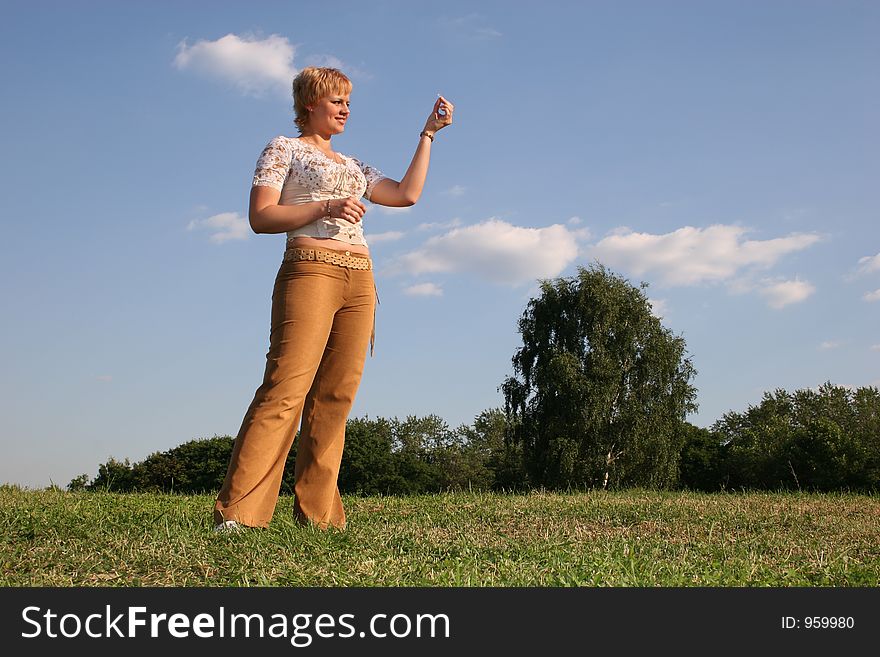 Girl On Meadow