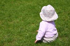 Baby Girl On Grass Stock Photography Baby Girl On Grass Stock Photography