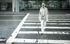 Asian Man Crossing Road Stock Photo Asian Man Crossing Road Stock Photo