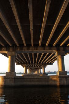 Bridge On Dnepr River Royalty Free Stock Photos Bridge On Dnepr River Royalty Free Stock Photos