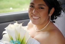 Hispanic Bride Waiting In The Car Stock Photo Hispanic Bride Waiting In The Car Stock Photo