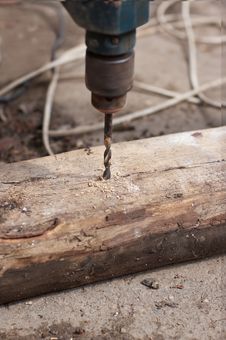 Drill Drilling Wooden Board Royalty Free Stock Photo Drill Drilling Wooden Board Royalty Free Stock Photo