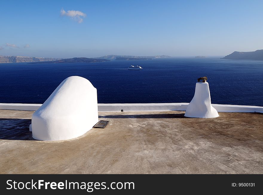 A white art building in Greece. A white art building in Greece