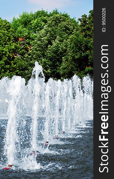 Water fountain in Dnepropetrovsk, Ukraine