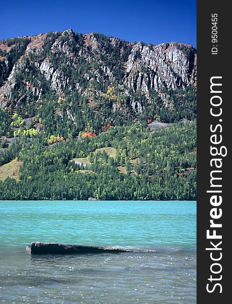 View over Kanas Lake in Xinjiang Province,China. View over Kanas Lake in Xinjiang Province,China