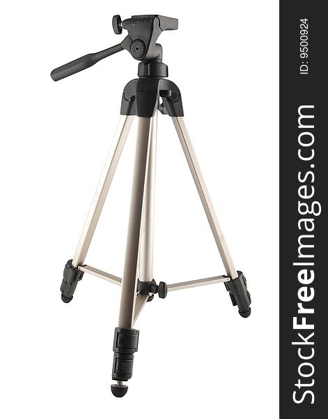 Small photo tripod isolated on white