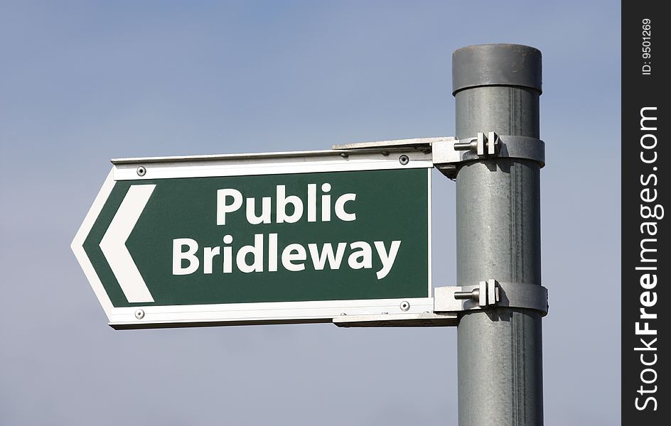 A Sign for a Public Bridleway. A Sign for a Public Bridleway.