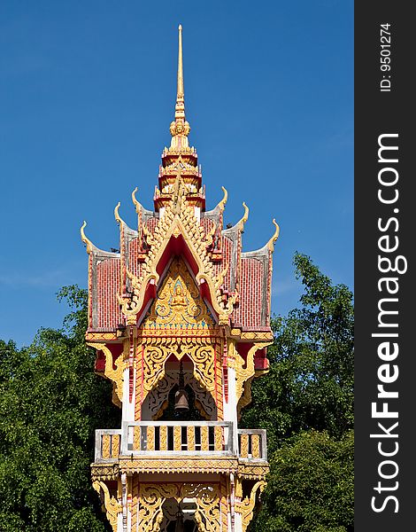 Generic bell tower in Buddhist temple, Thailand. Generic bell tower in Buddhist temple, Thailand