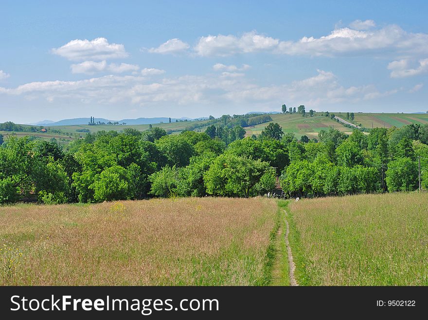 Beautiful country landscape with forests and hills. Beautiful country landscape with forests and hills