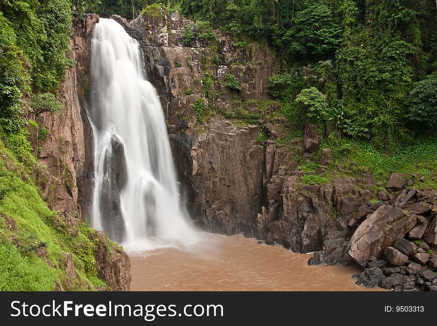 Waterfall in tropical forest