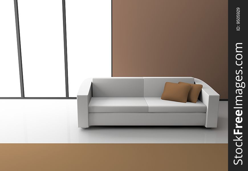 Sofa in the living room 3D. Sofa in the living room 3D