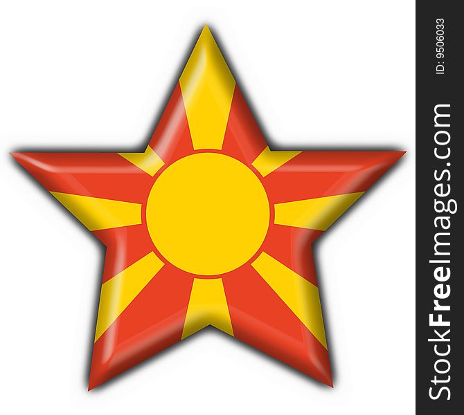 Macedonia button flag - 3d made. Macedonia button flag - 3d made