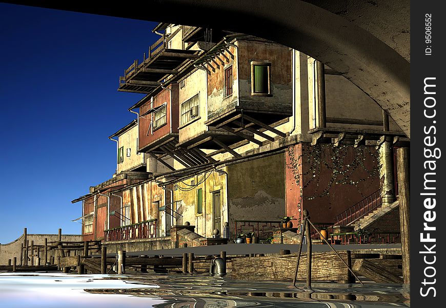 Ancient city on a background of the sky