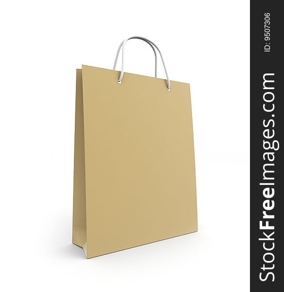 Paper Shopping bag, isolated on white