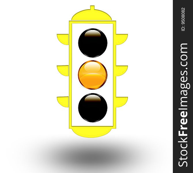 An illustration of orange traffic light