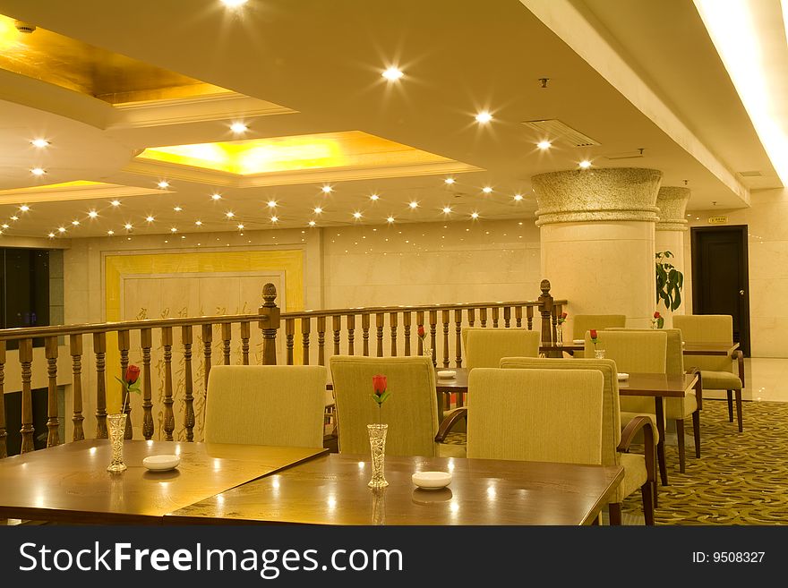 Coffee tables and chairs in the hotel