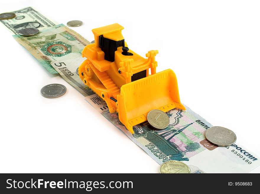 The yellow tractor goes on banknotes