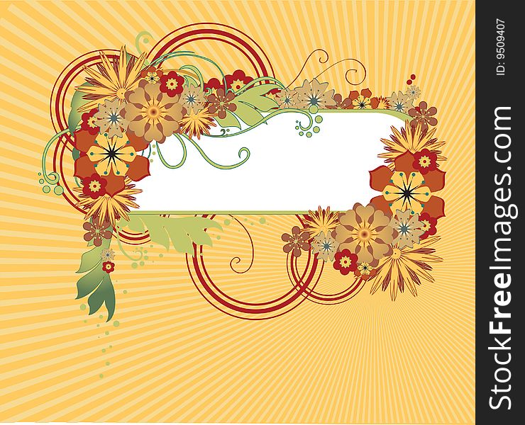 Vector illustraition of funky Abstract floral frame. Vector illustraition of funky Abstract floral frame