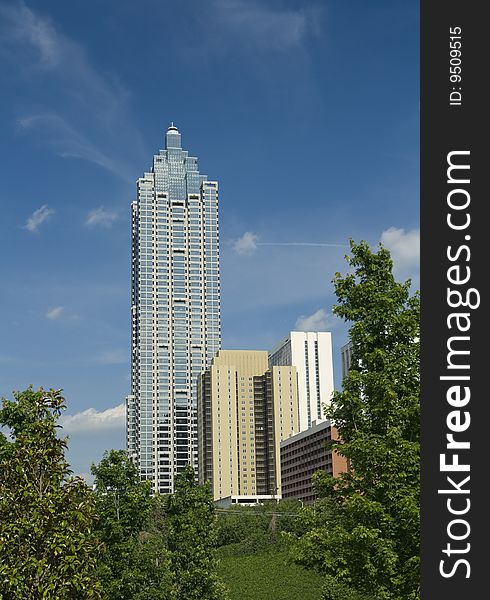 Midtown Atlanta skyline, vertical composition