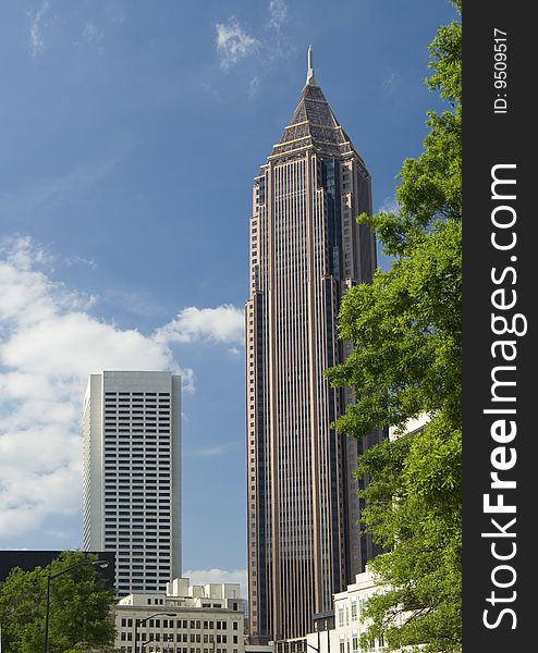 Midtown Atlanta skyline, vertical composition