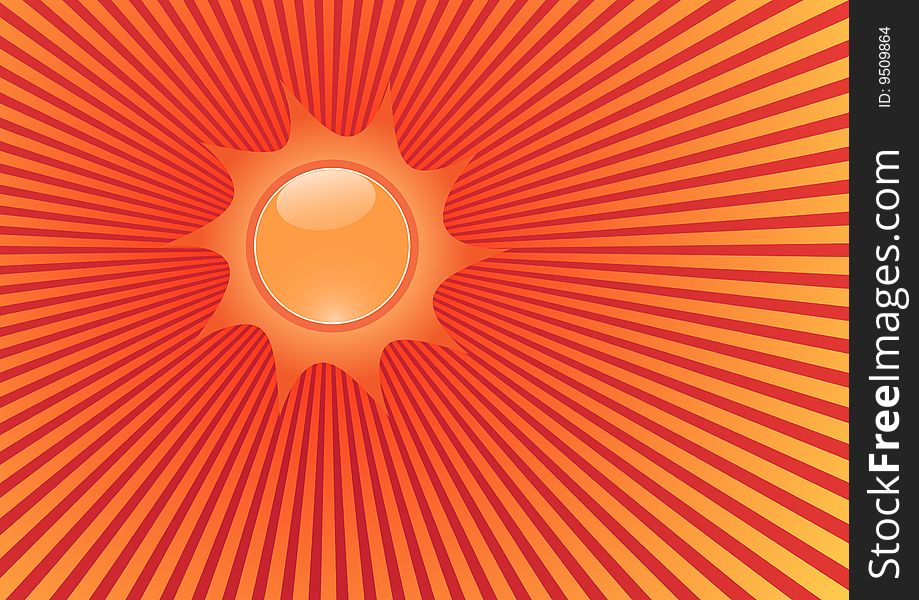 Illustration With Sun. Vector