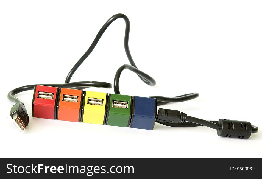 USB cabel with four additional ports. USB cabel with four additional ports