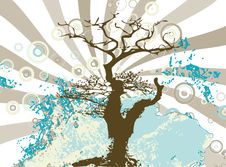 Grunge Abstract Tree Silhouette Raster Stock Images