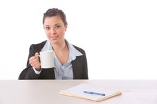 Business Woman Drinking Coffee Royalty Free Stock Image