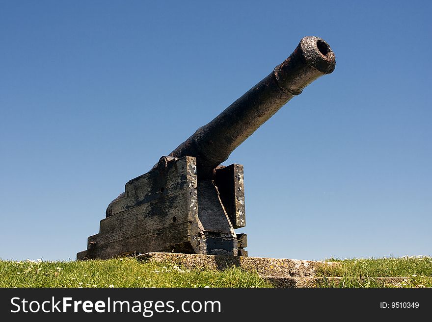 Old rusty cannon. Tenby - Wales.