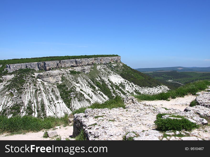 Amazing view of white mountain. Shot in Crimea