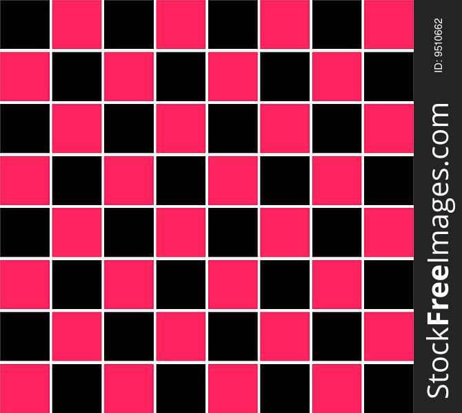 Pink black and white vectored checkered square tile. Pink black and white vectored checkered square tile.