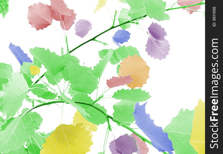 Illustration of colorful leaves trees. Illustration of colorful leaves trees