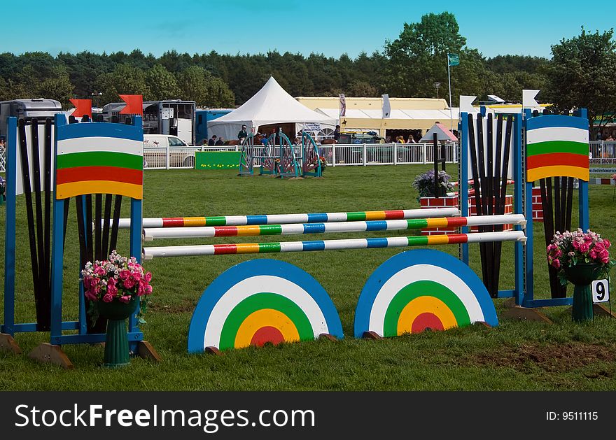 Show jumping fence at a local competition