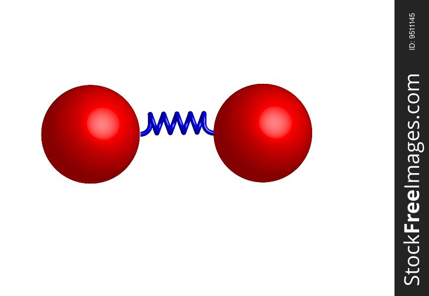 Ozone molecule O2 with blue spring
cretive chemistry conception