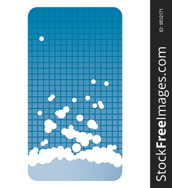 Vector illustration of a soapy water in a bathroom
