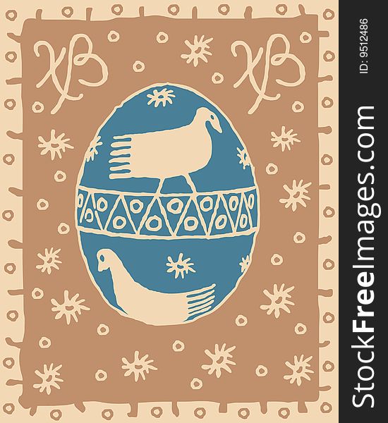 Greeting card with easter egg. Greeting card with easter egg