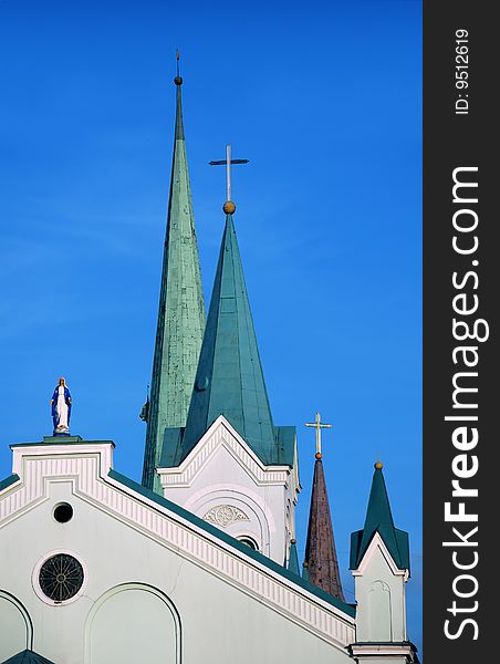 Domes of churches in Riga, Latvia. Domes of churches in Riga, Latvia.