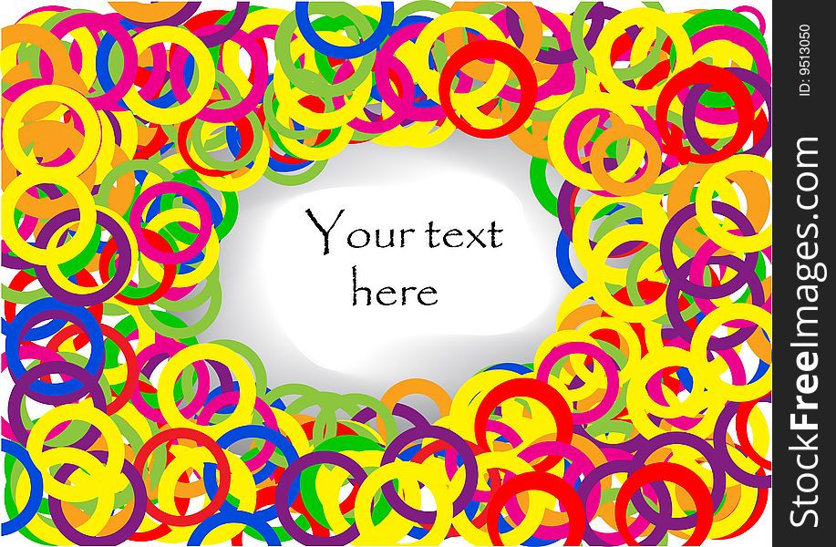 Confetti colorful background with text place in center; clip-art