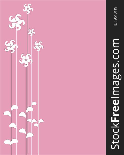 Floral collection on pink background