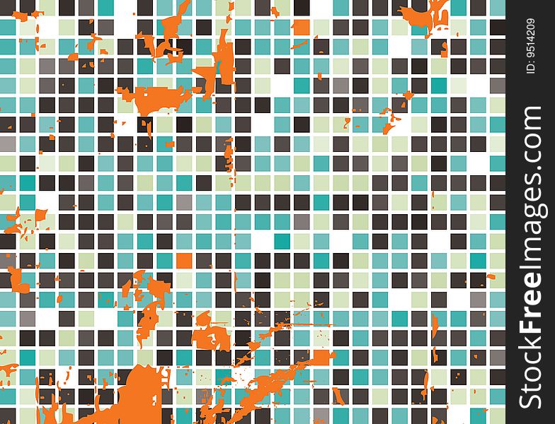 Mosaic color illustration raster design. Mosaic color illustration raster design