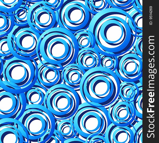 Vector illustration of Seamless Blue Ring Pattern