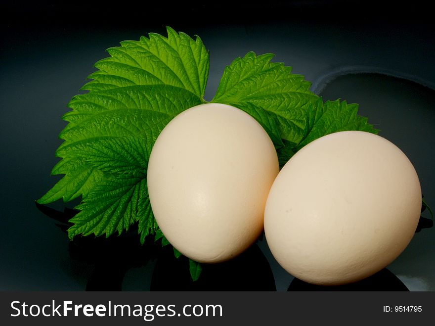 Eggs isolated on black background. Eggs isolated on black background.